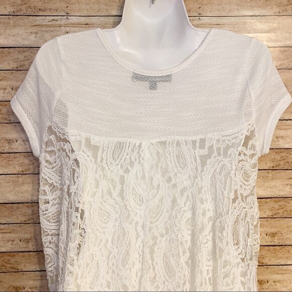 White Flowy Lace Back Top by Almost Famous Y2K - Picture 4 of 8